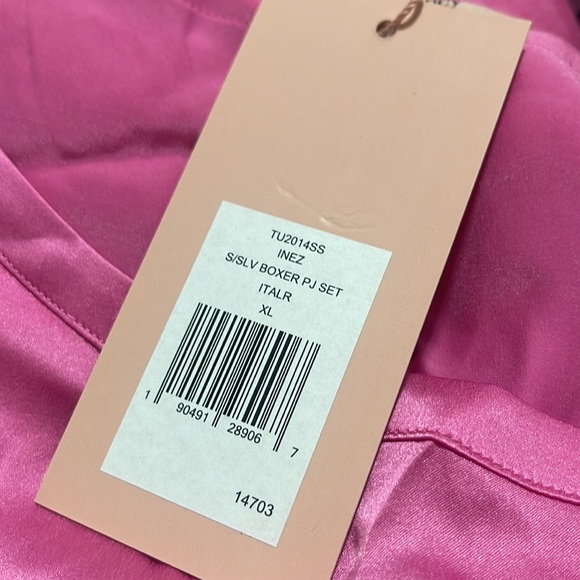 Inez Washable Silk Short Sleeve Tee & Boxer PJ Set - Picture 5 of 5